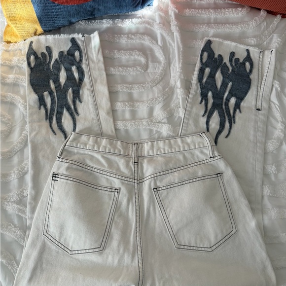BDG Denim - BDG White Pants with Denim Detailing
